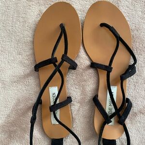 Steven madden black lace-up sandals